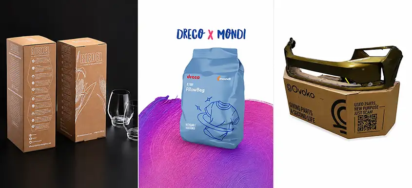 Packaging solutions developed by Mondi for premium retail, recycled-content detergent packaging and automotive eCommerce shipping