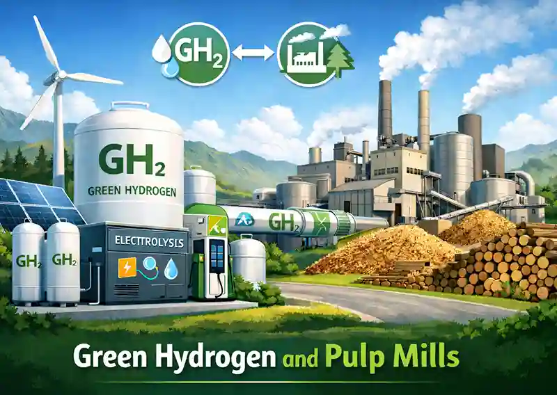 Green hydrogen and pulp mills