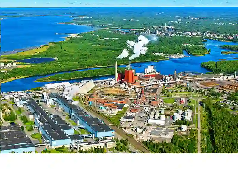 Aerial view of Stora Enso’s integrated mill complex in Oulu, Finland