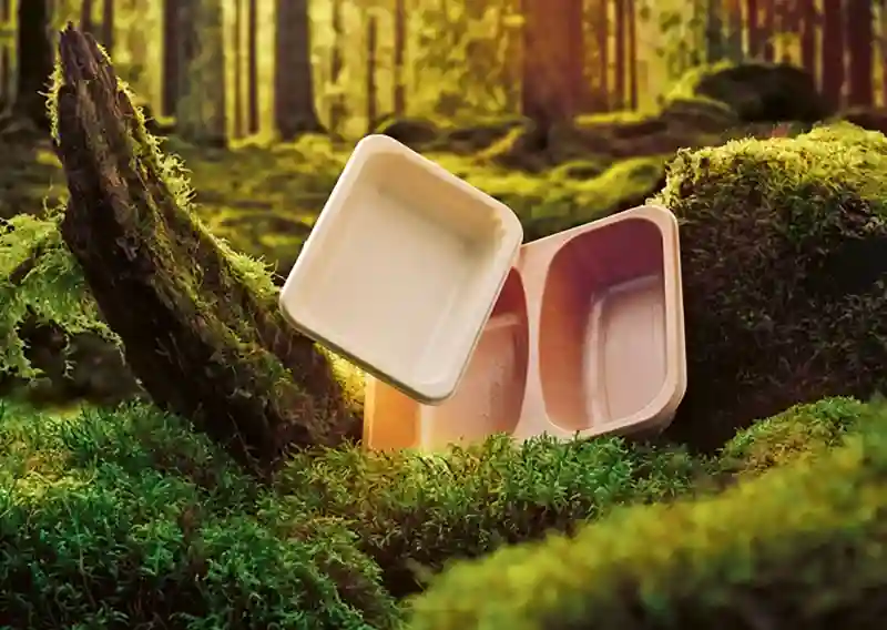 Molded fiber food packaging developed by Rottneros and Arctic Paper — part of the company’s strategy to expand into renewable, plastic-free materials.