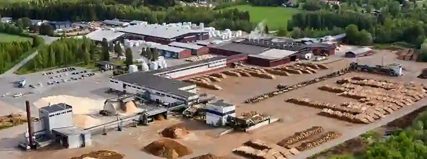 Aerial view of Metsä Fibre’s Renko sawmill in Finland