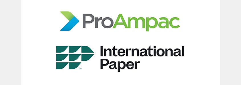 Logos of ProAmpac and International Paper
