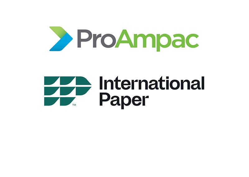 Logos of ProAmpac and International Paper