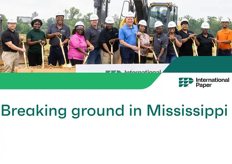 International Paper executives and local officials at the Mississippi groundbreaking ceremony