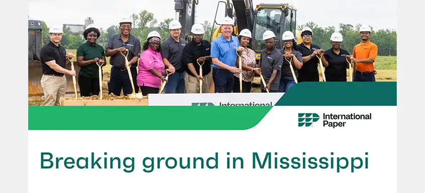 International Paper executives and local officials at the Mississippi groundbreaking ceremony