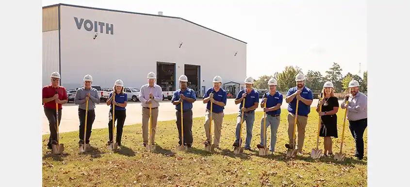 Voith has begun a multi-million-dollar expansion of its West Monroe, Louisiana roll service center