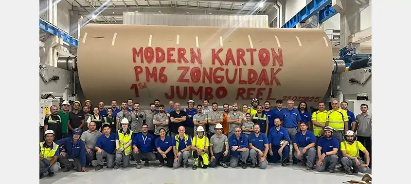 Voith successfully starts up the complete production line 6 at Modern Karton in Turkey