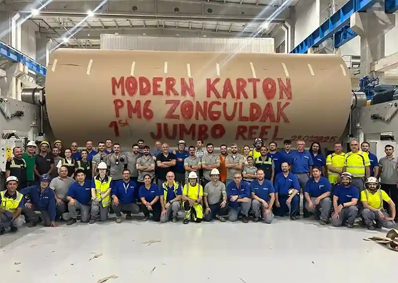 Voith successfully starts up the complete production line 6 at Modern Karton in Turkey