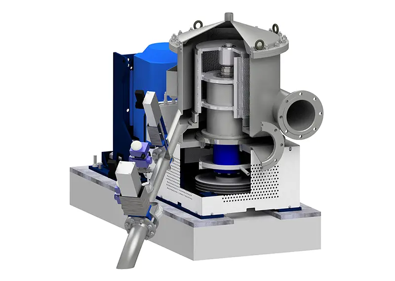 AFT MaxBarrier screening system designed to remove bale wire and heavy contaminants before refiners in stock preparation systems