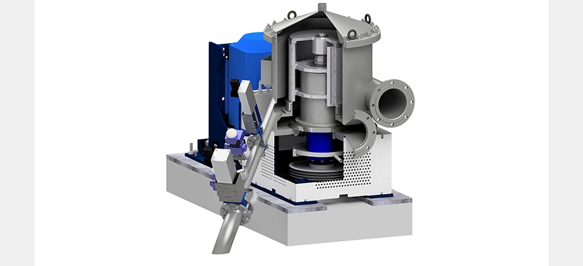 AFT MaxBarrier screening system designed to remove bale wire and heavy contaminants before refiners in stock preparation systems